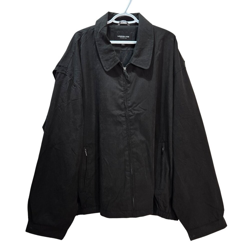 NWT | London Fog Black Full-Zip Lightweight Jacket | Plaid Accent | Size 5XL